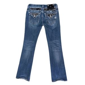 Miss Me Jeans Black Jewel Embroidered Pocket jp5002-16 Bootcut Size 27